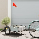VidaXL Remorcă de bicicletă, gri, textil oxford și fier