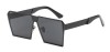 Ochelari de soare Rectangular Plat Oglinda Negri, THEICONIC