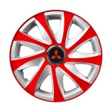 Set 4 capace roti 14 inchi R14 Drift Rosu-Gri, Compatibil cu Mitsubishi