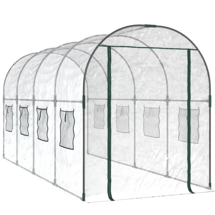 Sera transparenta 160x400x190 cm PVC/otel vopsit electrostatic