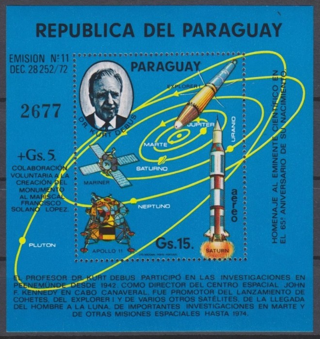 PARAGUAY, SPACE - COLIȚĂ MNH