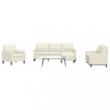 VidaXL Set de canapele cu perne, 4 piese, crem, catifea