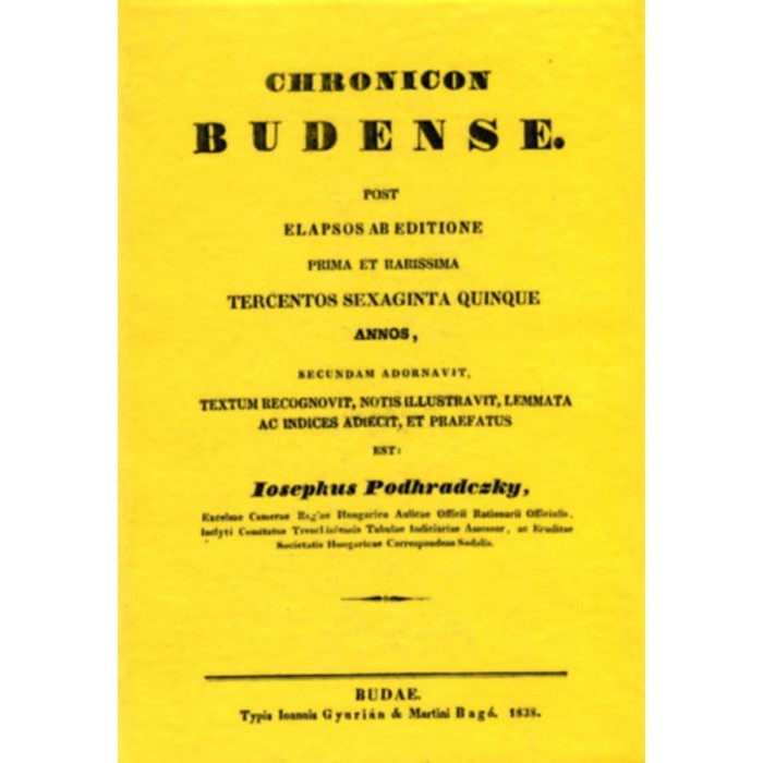 Chronicon Budense - Podhraczky J&oacute;zsef