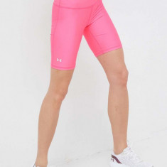 Under Armour pantaloni scurți de antrenament femei, culoarea violet, neted, high waist 1360939-698