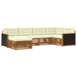 vidaXL Set de canapele de exterior cu pernă 6 pcs Natural și Crem 3383553