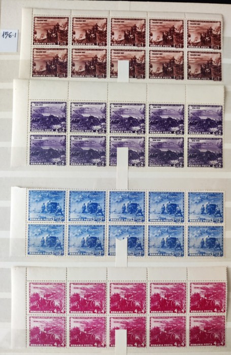 1943 - Centenarul Artileriei Romane - bloc de 10 serii MNH** - LP 156 I