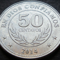 Moneda exotica 50 CENTAVOS - NICARAGUA, anul 2014 * 3987 A