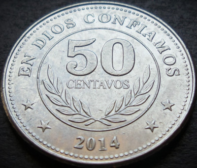 Moneda exotica 50 CENTAVOS - NICARAGUA, anul 2014 * 3987 A foto