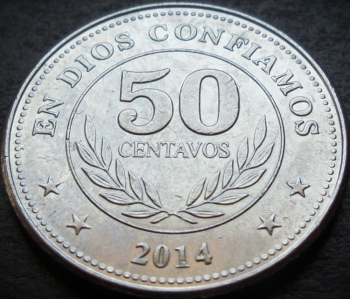 Moneda exotica 50 CENTAVOS - NICARAGUA, anul 2014 * 3987 A