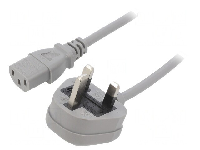Cablu Alimentare 1.5m Gri 3x0.75mm2 BS 1363 la IEC C13