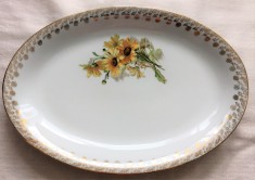 Platou - portelan fran?uzesc - Limoges - poleit cu aur 24K - 34 cm foto