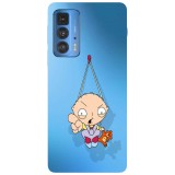 Husa compatibila cu Motorola Edge 20 model Stewie Griffin Swing, Silicon, TPU, Viceversa, Transparent, Carcasa
