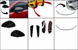Kit Ornamente bara fata flapsuri cu Lip Bara Fata si Capace Oglinzi MERCEDES A-Class W177 V177 (04.2018-up) A35 Design Negru Performance AutoTuning