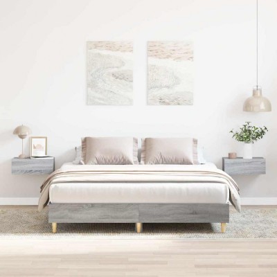 vidaXL Cadru de pat fără saltea Gri Sonoma 150x200 cm Lemn prelucrat 3328713 foto