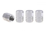 Set capacele auto pentru ventil hexagon argintiu 4 buc, Amio