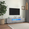 Comoda TV cu lumini LED, gri beton, 160x35x40 cm GartenMobel Dekor, vidaXL