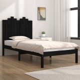 Cumpara ieftin Cadru de pat, 100x200 cm, negru, lemn masiv de pin