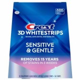 Benzi Albire Dinti, Crest Whitestrips 3D Sensitive Bright, pentru Dinti Sensibili, Nivel Albire 7, Tratament 14 Zile, 28 benzi