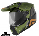 Cumpara ieftin Casca adventure/touring/off road pentru scuter - motocicleta Axxis model Wolf DS Hydra B6 verde mat &ndash; tip viziera: MT-V-20 XXL (63/64cm)