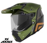 Cumpara ieftin Casca adventure/touring/off road pentru scuter - motocicleta Axxis model Wolf DS Hydra B6 verde mat &ndash; tip viziera: MT-V-20 L (59/60cm)