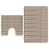 VidaXL Set covoraș de baie lucrat manual, natural și alb, iută textil 133219