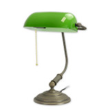 Lampa Banker din alama masiva cu abajur verde FZ-120, Veioze