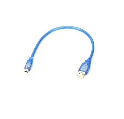 Cablu ecranat USB A la mini USB 30cm albastru USB-A/MINI-USB/30 foto