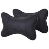 Cumpara ieftin Set 2 buc Perna din piele ecologica pentru tetiera masinii, Cusatura Negru