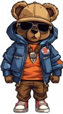 Cumpara ieftin Sticker decorativ, Teddy Hip Hop, Albastru, 90 cm, 1332STK-8