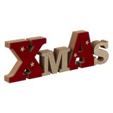 Decoratiune Crăciun Jumbo Xmas Lemn, Roșu, 38cm, Oem