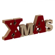 Decoratiune Crăciun Jumbo Xmas Lemn, Roșu, 38cm