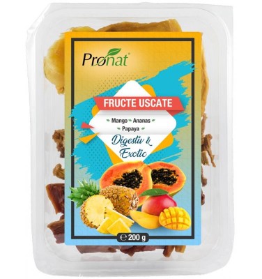 Mix de Fructe Uscate Digestiv si Exotic 200gr Pronat foto