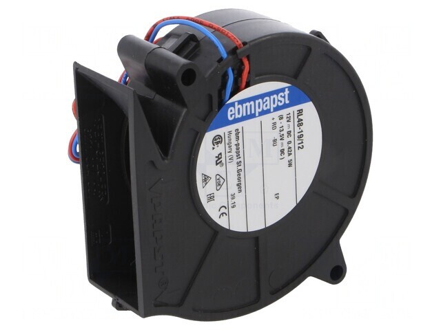 Ventilator DC Blower 12V 75x75x27mm 28m3/h 51dBA Cu Bilă