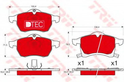 Set placute frana,frana disc OPEL ASTRA G Cabriolet (F67) (2001 - 2005) TRW GDB1350DTE foto