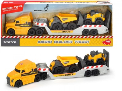 TRAILER VOLVO MACK CU BASCULANTA SI TRACTOR SuperHeroes ToysZone foto