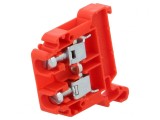 Conector de &icirc;mbinare şine 0,5-10mm&sup2; 2 borne roşu TS35