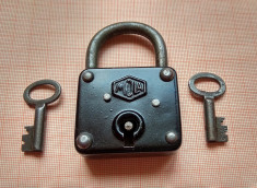 lacat vechi de colectie Mola Germania vintage lock retro padlock doua chei foto