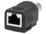 Adaptor Ethernet M12 la RJ45 4 pini drept