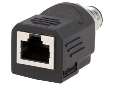 Adaptor Ethernet M12 la RJ45 4 pini drept foto