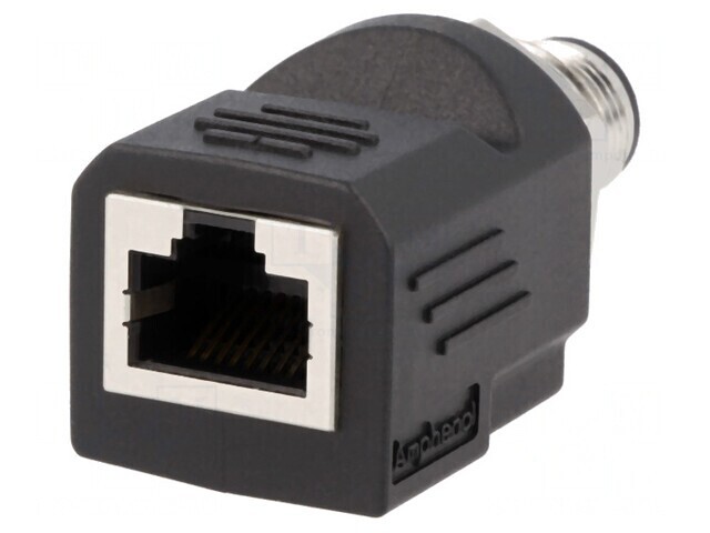 Adaptor Ethernet M12 la RJ45 4 pini drept