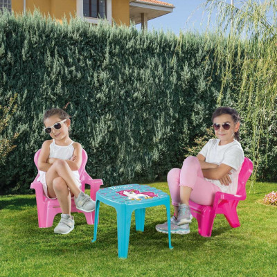 Măsuță cu 2 scaunele, roz - Unicorn, 5-7 ani, 3-5 ani, 1-3 ani, Fete foto