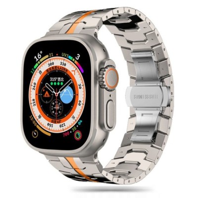Curea pentru Huawei Watch GT 2 (46mm)/GT 2 Pro/GT 3 Pro (46mm)/Ultimate, Xiaomi Watch S1 - Techsuit Watchband (W063) - Titanium Orange foto
