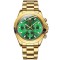 Ceas barbati Olevs Mecanic automatic Analog Cronograf Otel Auriu Data