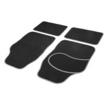 Set covorașe auto textile universale Carguard 64 x 44 cm | 44 x 29 cm - negru - gri