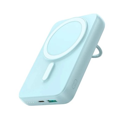 Acumulator extern wireless Joyroom, Ring holder, 10000mAh, 20W, 1xUSB, 1xUSB-C, PD3.0, QC3.0, Albastru foto
