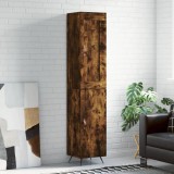 vidaXL Dulap &icirc;nalt, stejar fumuriu, 34,5x34x180 cm, lemn prelucrat