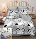 Cumpara ieftin Lenjerie Pat Zia Sx076, Bumbac, 6 Piese, Cu Elastic, Gri, Imprimeu