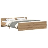 Cumpara ieftin Cadru pat fara saltea Stejar Artisan 180x200cm Lemn prelucrat
