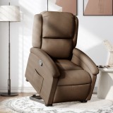 VidaXL Fotoliu rabatabil cu ridicare pe verticală, maro, textil 3204168