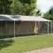 Cușcă c&acirc;ini cu acoperiș și uși, gri, 8x2x2 m, oțel galvanizat